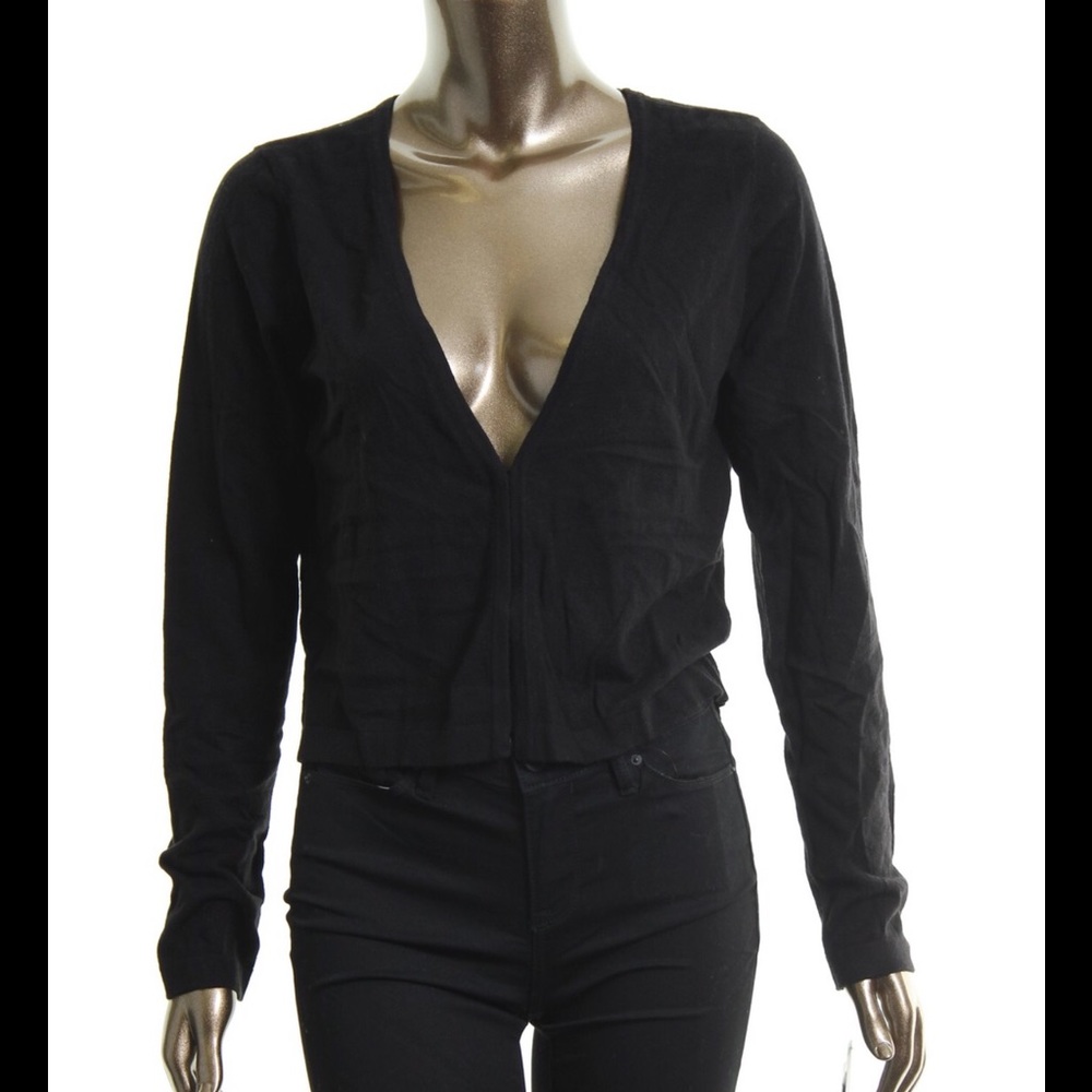 INC Black Crop v neck Cardigan Top